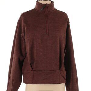 Athleta Marled Chocolate Brown 1/4 zip - Size M